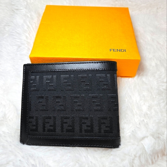 Fendi Other - Fendi Black Zucchino Bifold Wallet LIKE NEW!
